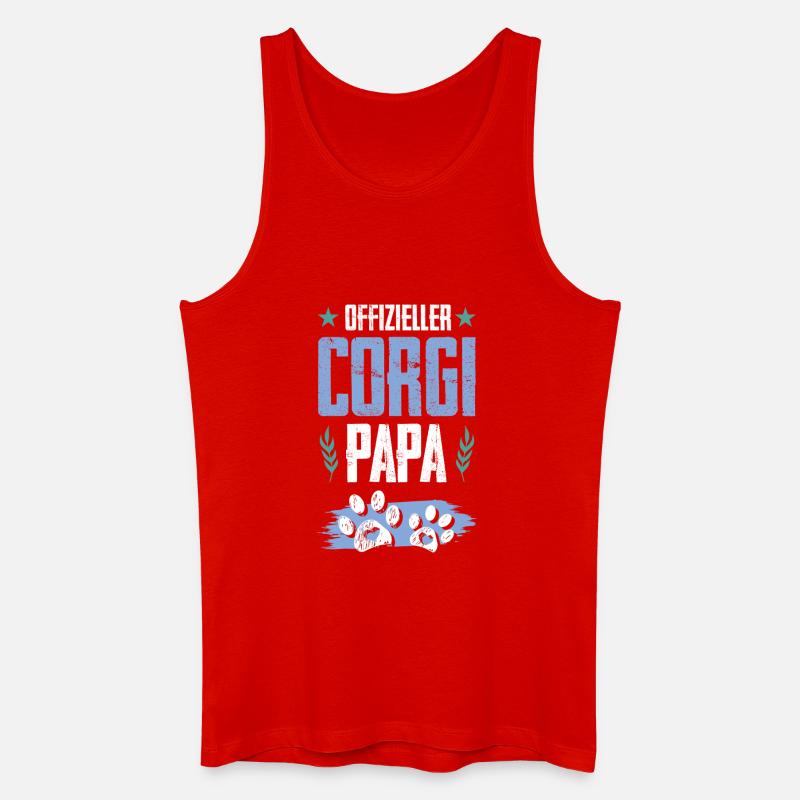 corgi hunde papa - Männer Bio Tank Top - Rot