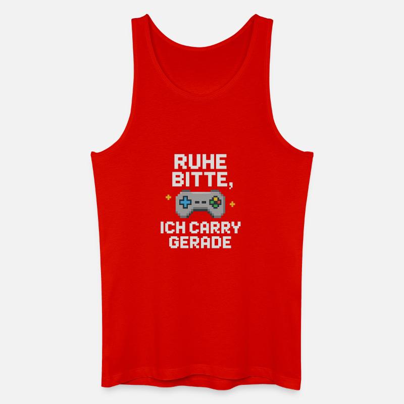 Silence Please Pixel Controller Graphics - Men’s Organic Tank Top - red