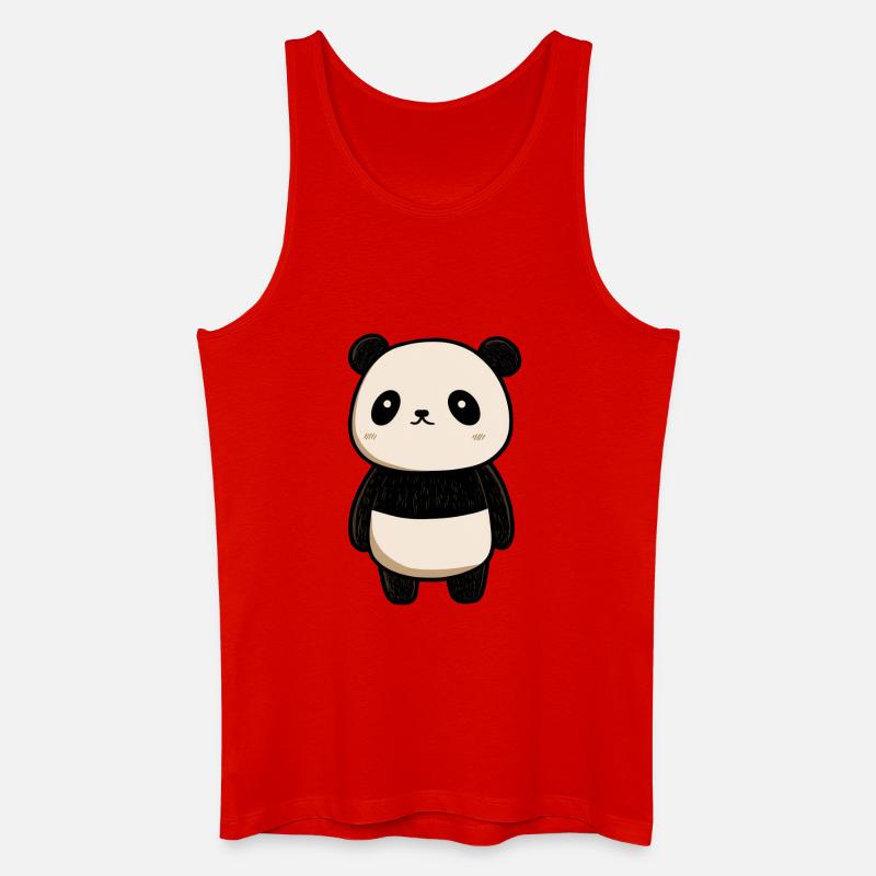 dessin panda, panda mignon, bébé panda - Débardeur bio Homme - rouge