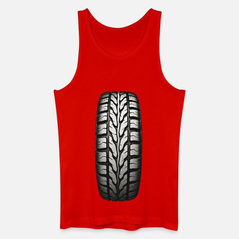 Reifen-Tread Muster - Männer Bio Tank Top - Rot