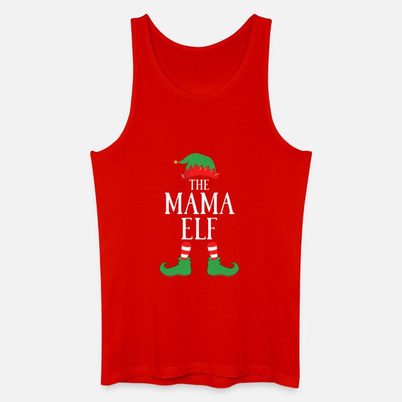 Mama Elf Weihnachtsfreude - Männer Bio Tank Top - Rot