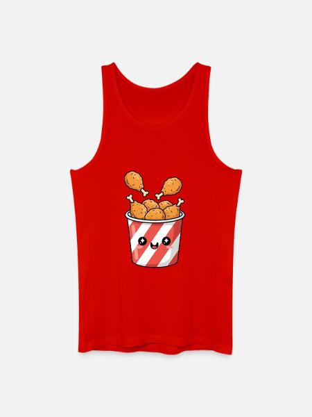 Kawaii-Brathähnchen-Eimer - Männer Bio Tank Top - Rot