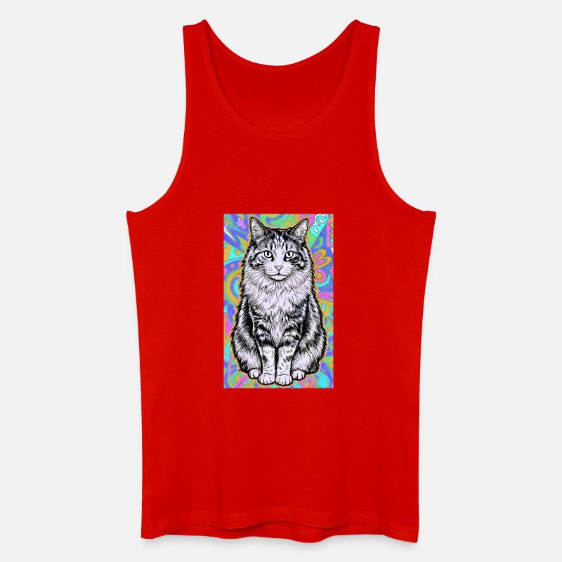 Katze - Männer Bio Tank Top - Rot