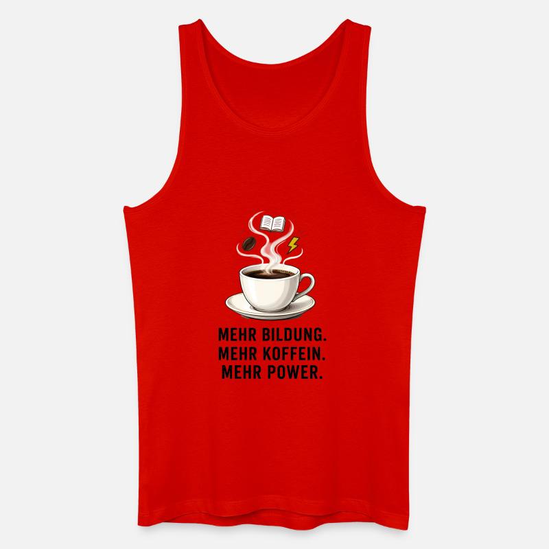 Bildung Kaffee Power - Männer Bio Tank Top - Rot