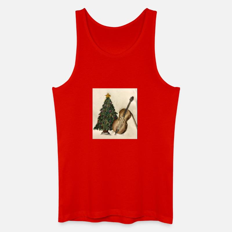 Weihnachtsmusik am Baum - Männer Bio Tank Top - Rot