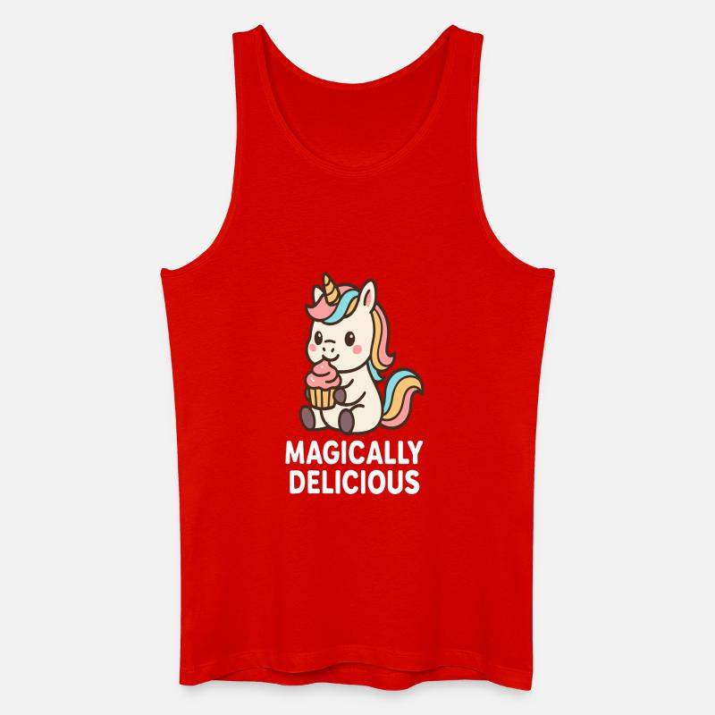 Süßer Einhorn-Kuchen Motiv - Männer Bio Tank Top - Rot