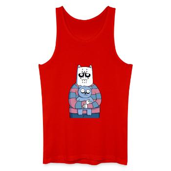 Creepy Cute Monster with Teddy | Funny Horror - Männer Bio Tank Top - Rot - Vorne