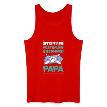 Chien australien chiens papa - Débardeur bio Homme - rouge - Devant
