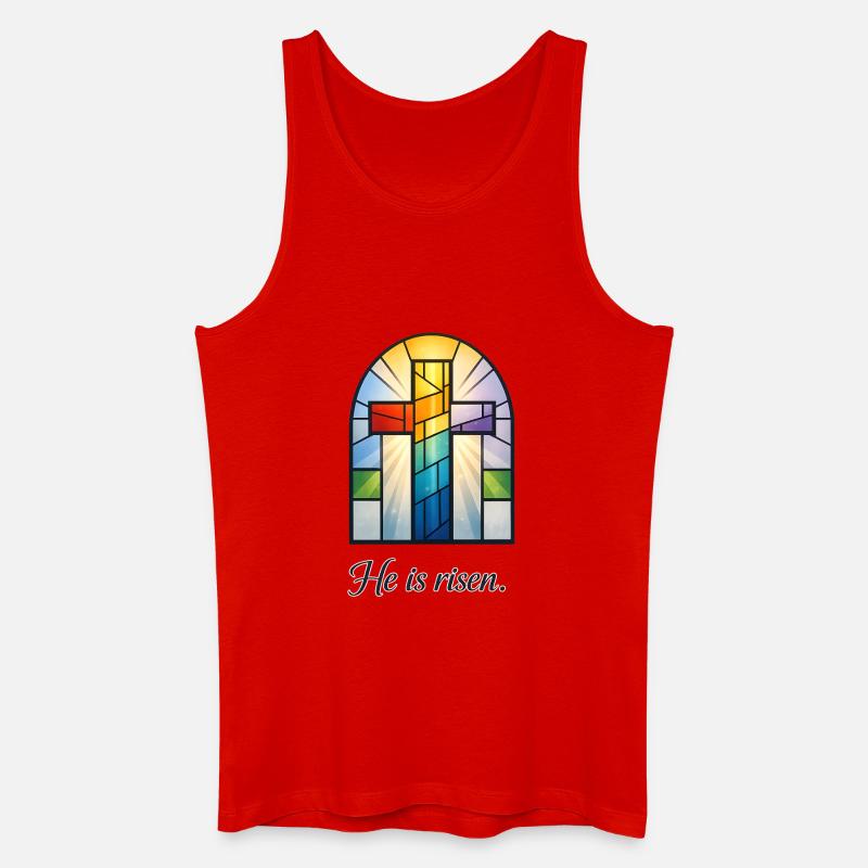 He Is Risen - Männer Bio Tank Top - Rot