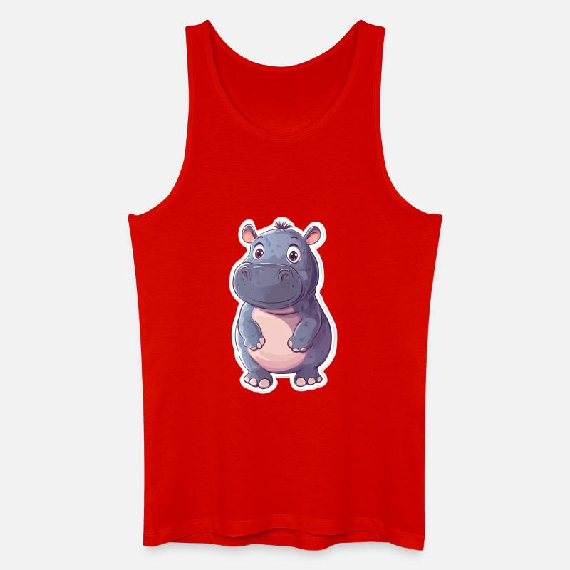 Nilpferd - Männer Bio Tank Top - Rot