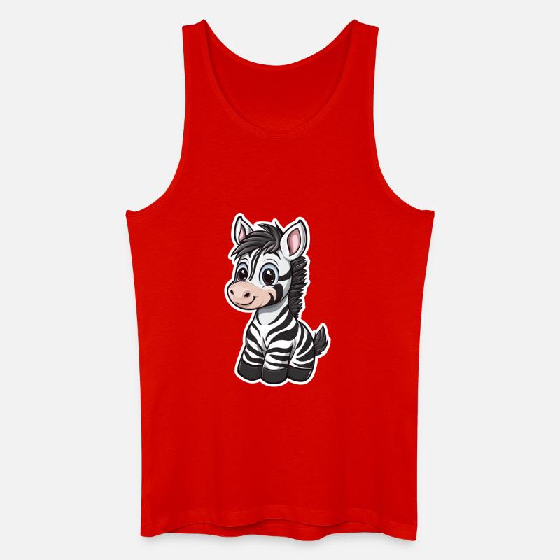 Zebra - Männer Bio Tank Top - Rot