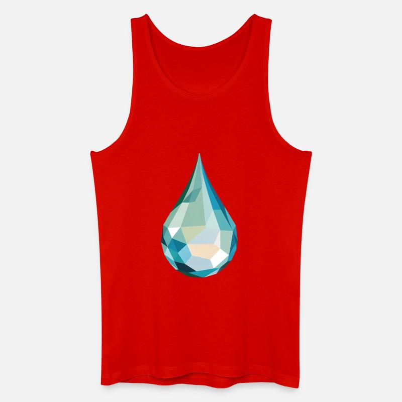 Wassertropfen - Cooles Low Poly Logo - Männer Bio Tank Top - Rot