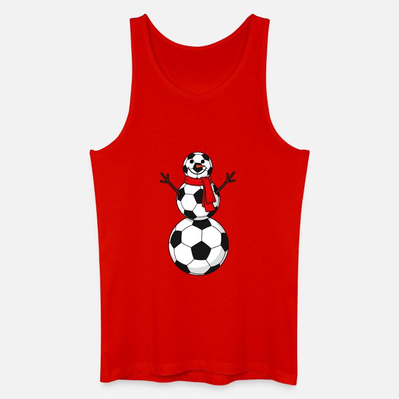 Fußball Cartoon Schneemann - Männer Bio Tank Top - Rot