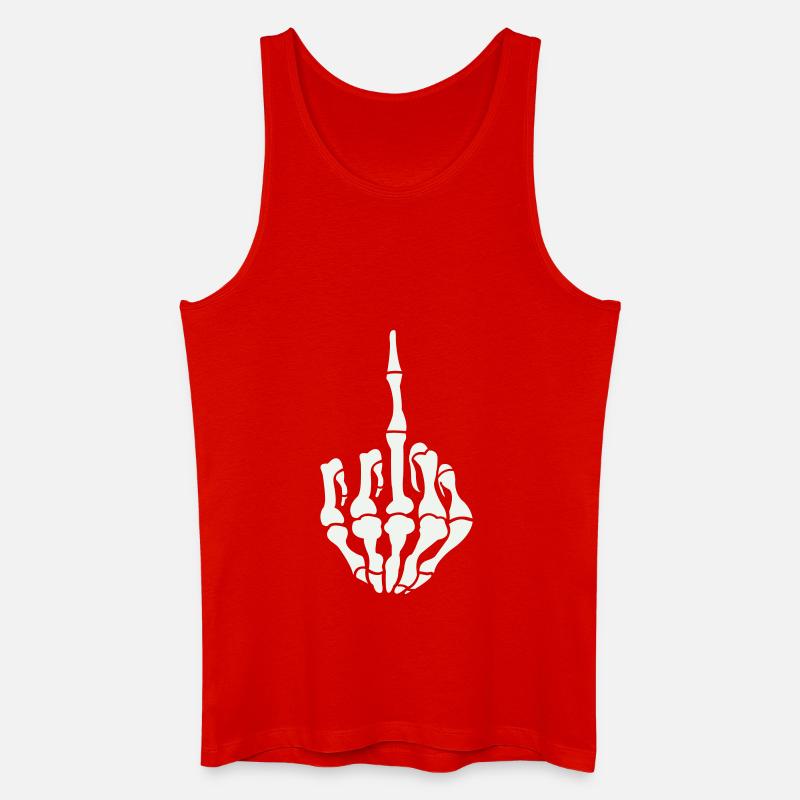 skull mittelfinger - Männer Bio Tank Top - Rot