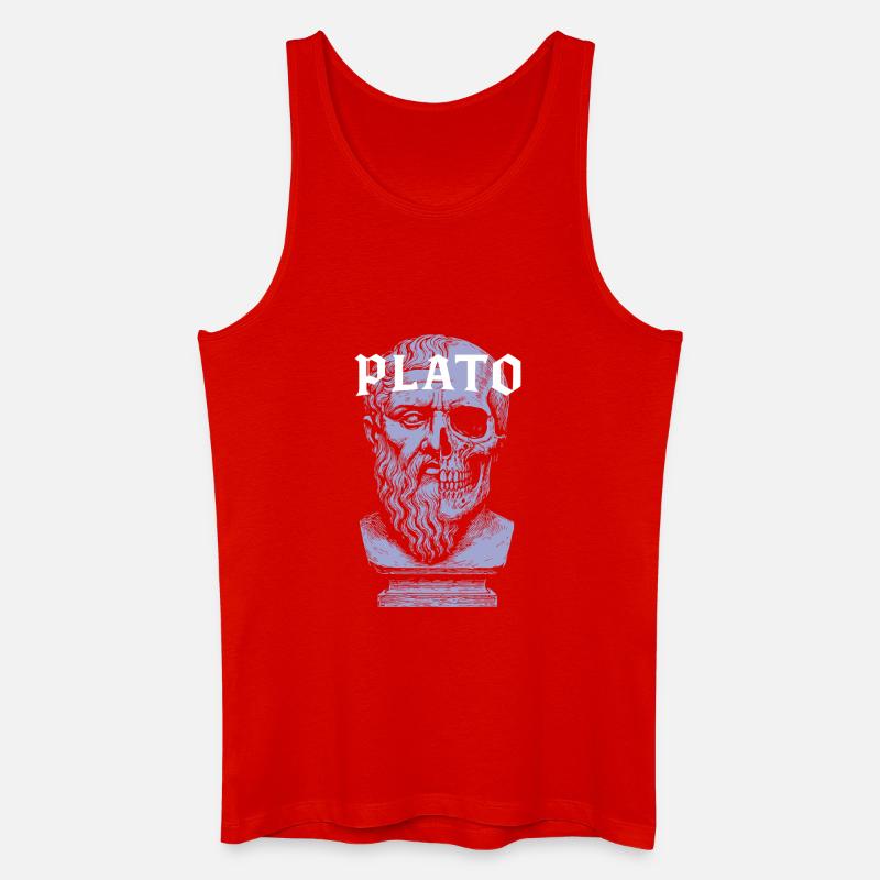 Platon Künstlerisches Schädeldesign - Männer Bio Tank Top - Rot