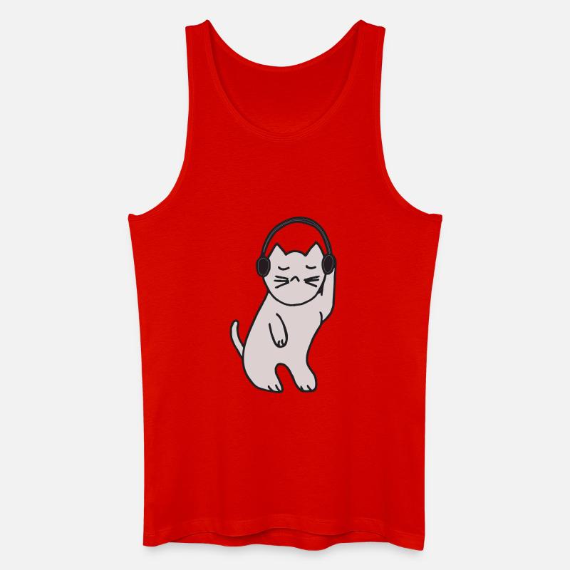 Katze discoqueen - Männer Bio Tank Top - Rot