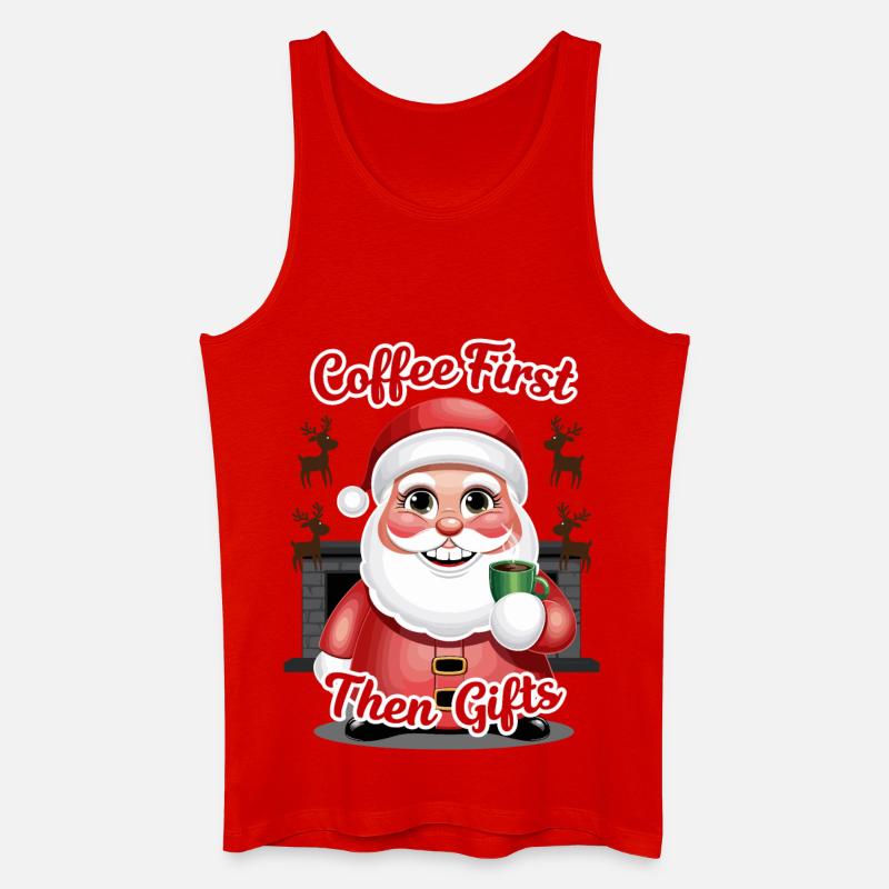 Weihnachtsmann mit Kaffee - Männer Bio Tank Top - Rot