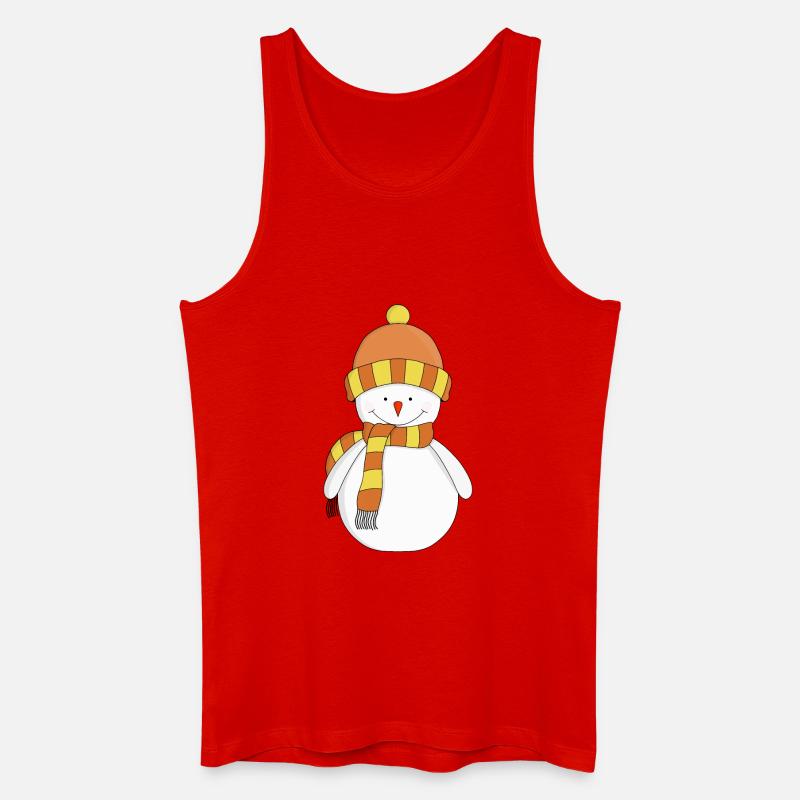 Frostiger Winterschneemann - Männer Bio Tank Top - Rot