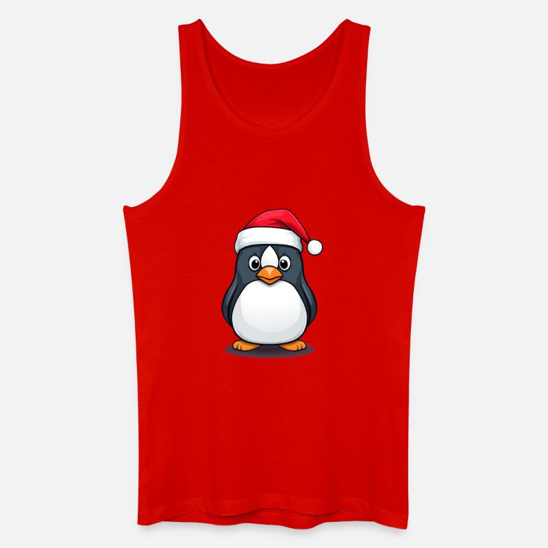 Weihnachtsmann Pinguin - Männer Bio Tank Top - Rot