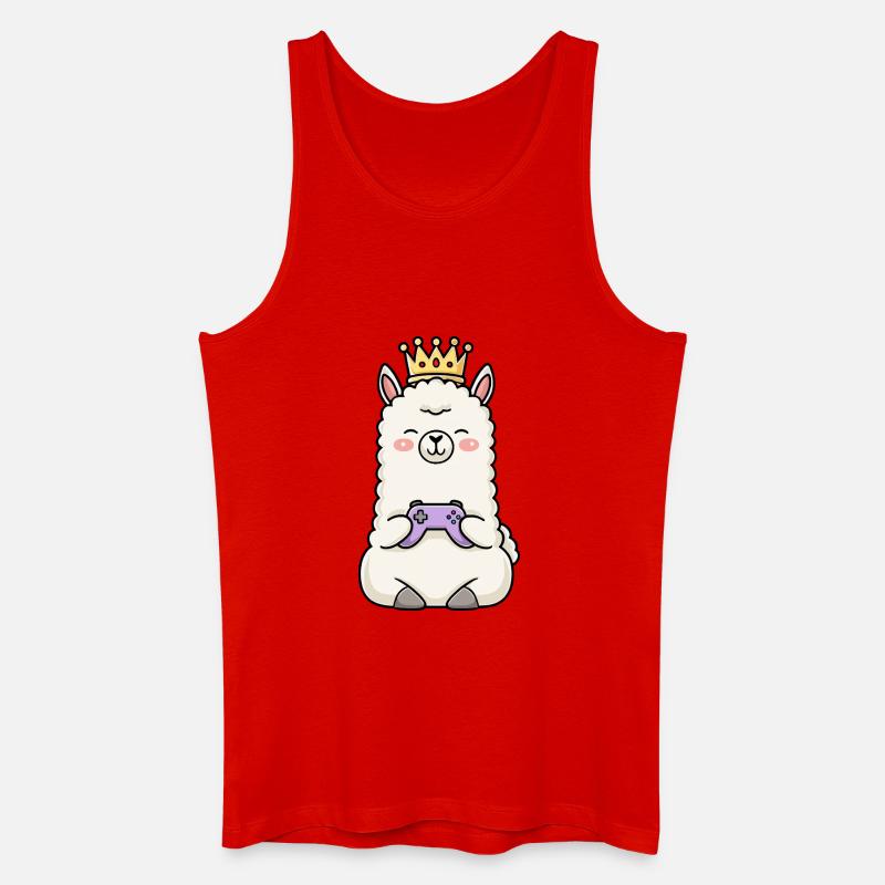 gamen controller krone lama - Männer Bio Tank Top - Rot