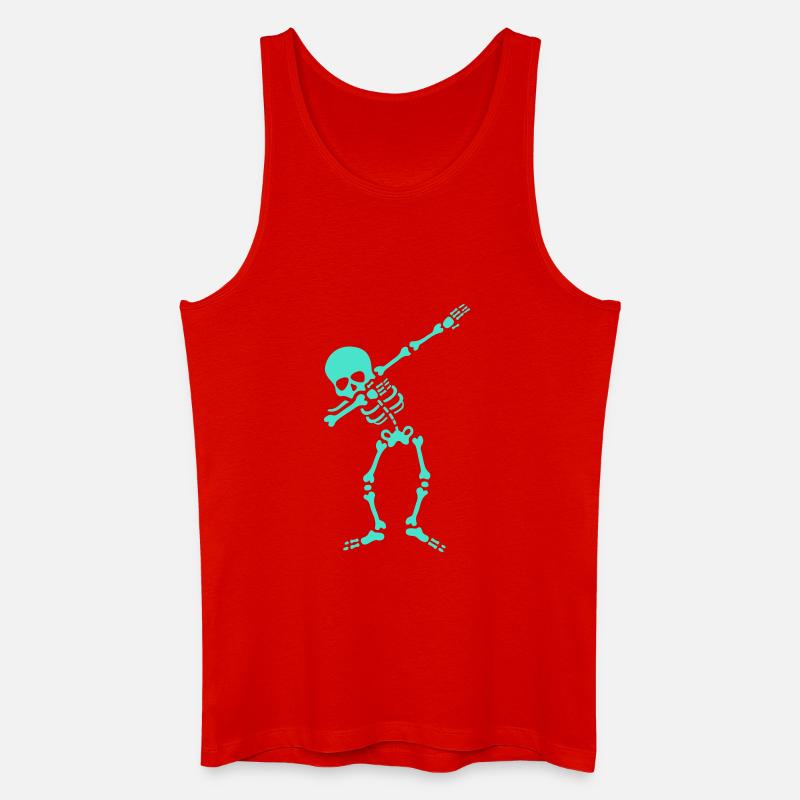 Skelett Dab Dabbing - Männer Bio Tank Top - Rot