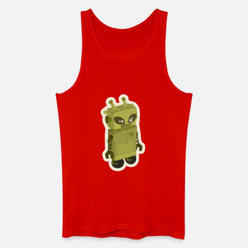Außerirdischer Roboter - Männer Bio Tank Top - Rot