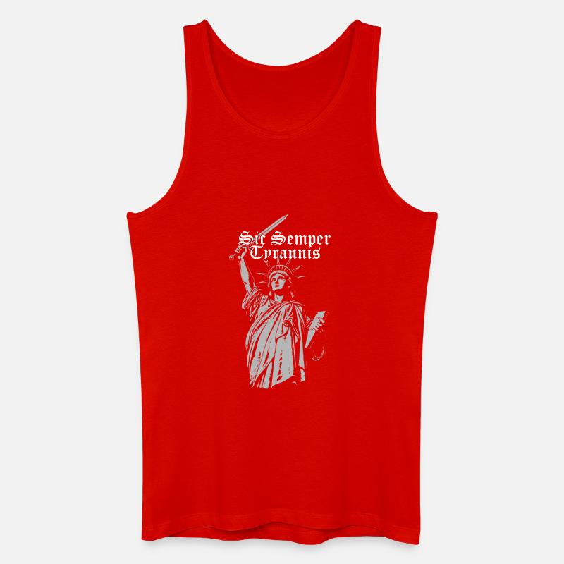 Sic Semper Tyrannis, Freiheitsstatue mit Schwert - Männer Bio Tank Top - Rot