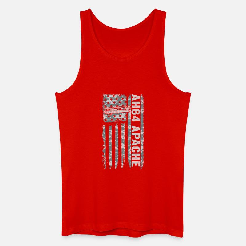 AH-64 Apache Hubschrauber mit amerikanischer Flagg - Männer Bio Tank Top - Rot