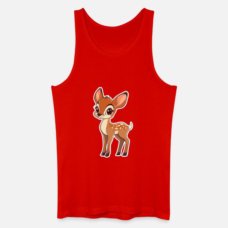 Reh - Männer Bio Tank Top - Rot