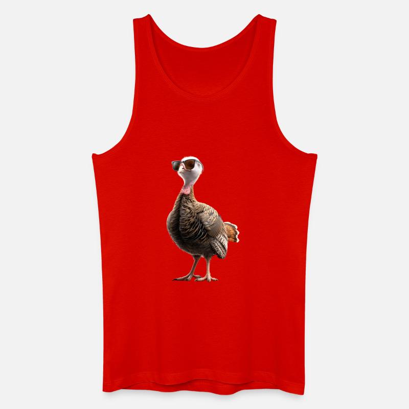 Dinde Poules Oiseaux Dinde - Débardeur bio Homme - rouge