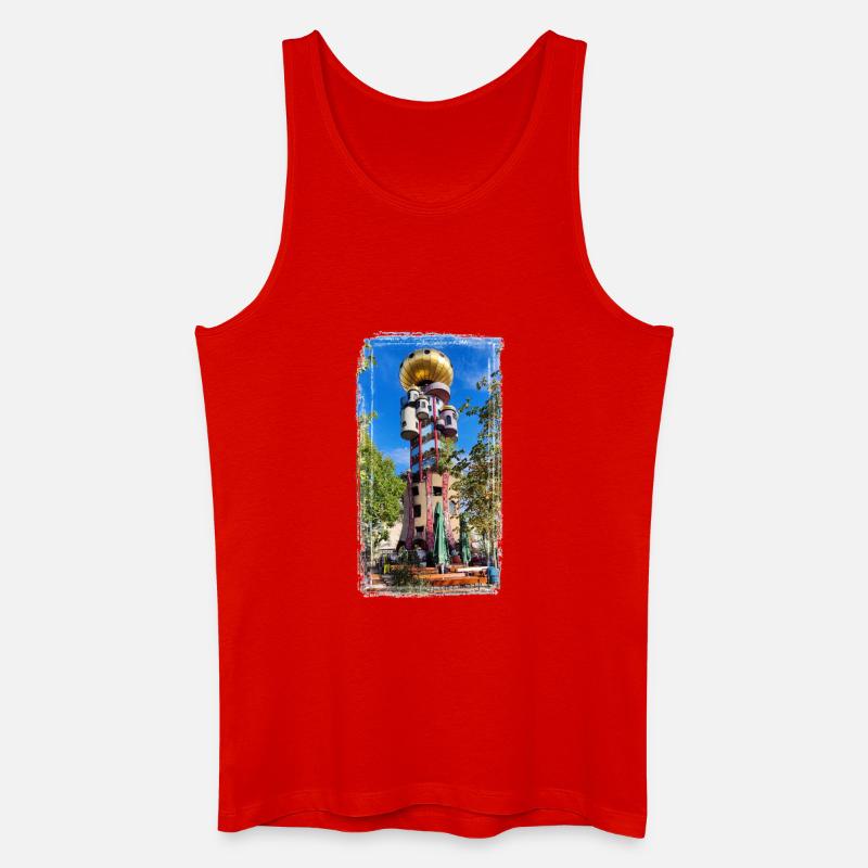 Hundertwasserturm beim Kuchlbauer - Männer Bio Tank Top - Rot