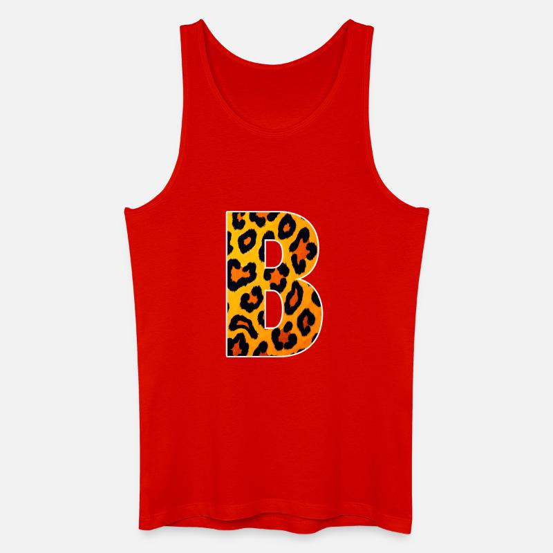 LeopardB Monogram in Leopard Look - Men’s Organic Tank Top - red