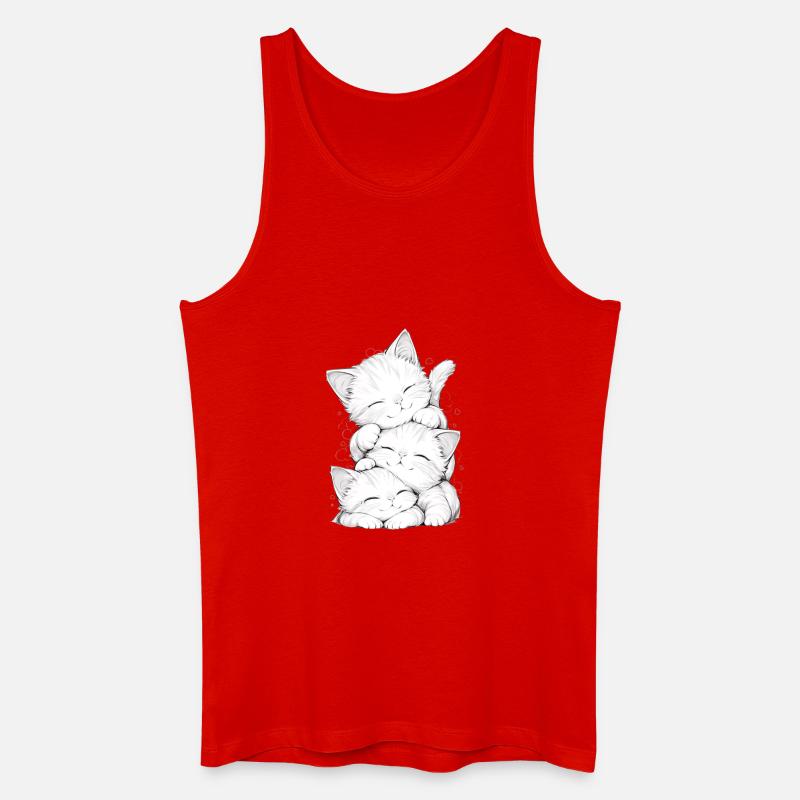 Schlafende Kätzchen-Trio - Männer Bio Tank Top - Rot