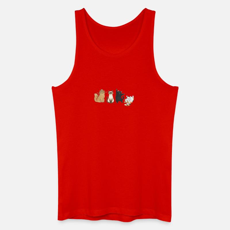 Vier verspielte Katzen - Männer Bio Tank Top - Rot