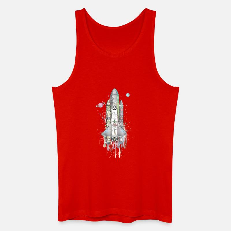 Imaginative Space Shuttle - Artfully Designed - Men’s Organic Tank Top - red