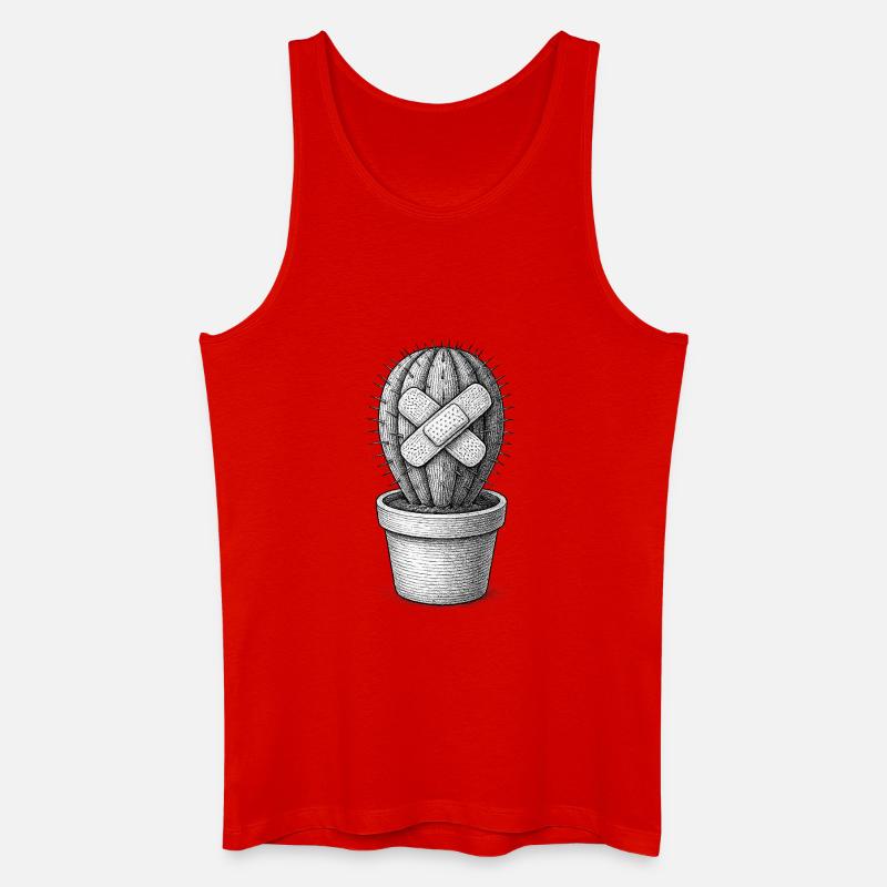 Bandagierter Kaktus - Männer Bio Tank Top - Rot