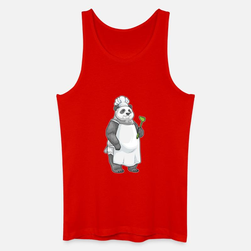 Panda Koch Pfannenwender Kochen - Männer Bio Tank Top - Rot