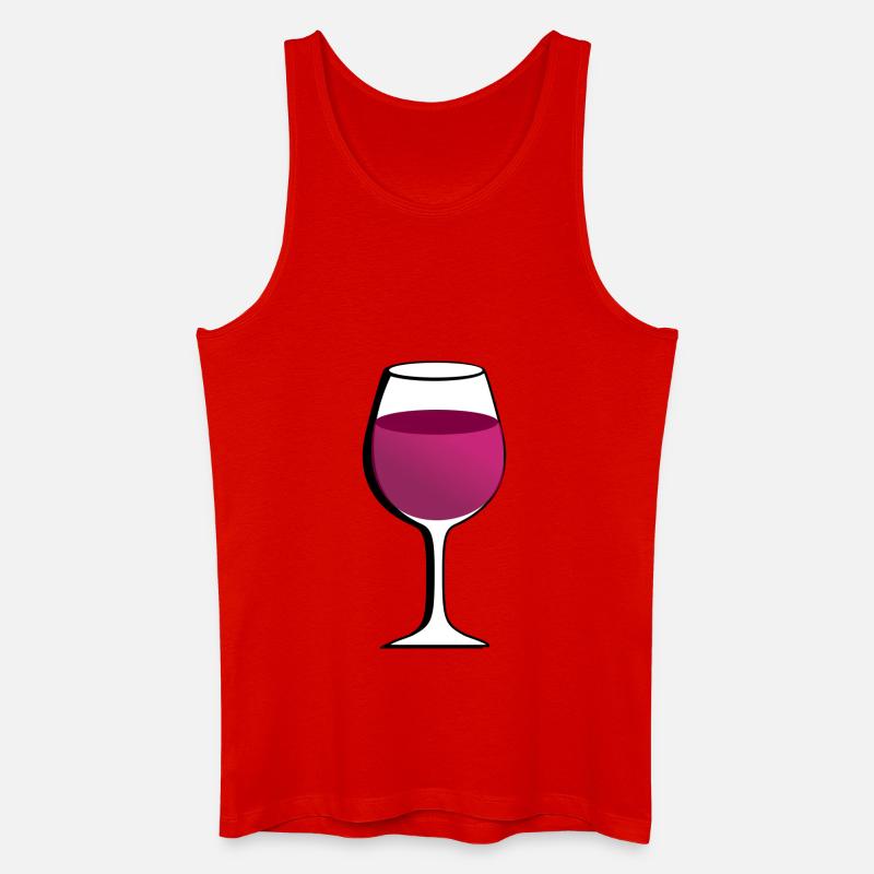 Glas mit rotem Wein - Männer Bio Tank Top - Rot