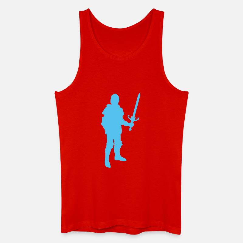 Blauer Ritter Silhouette - Männer Bio Tank Top - Rot