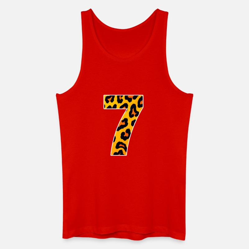 Leopard 7 Neon Muster - Männer Bio Tank Top - Rot