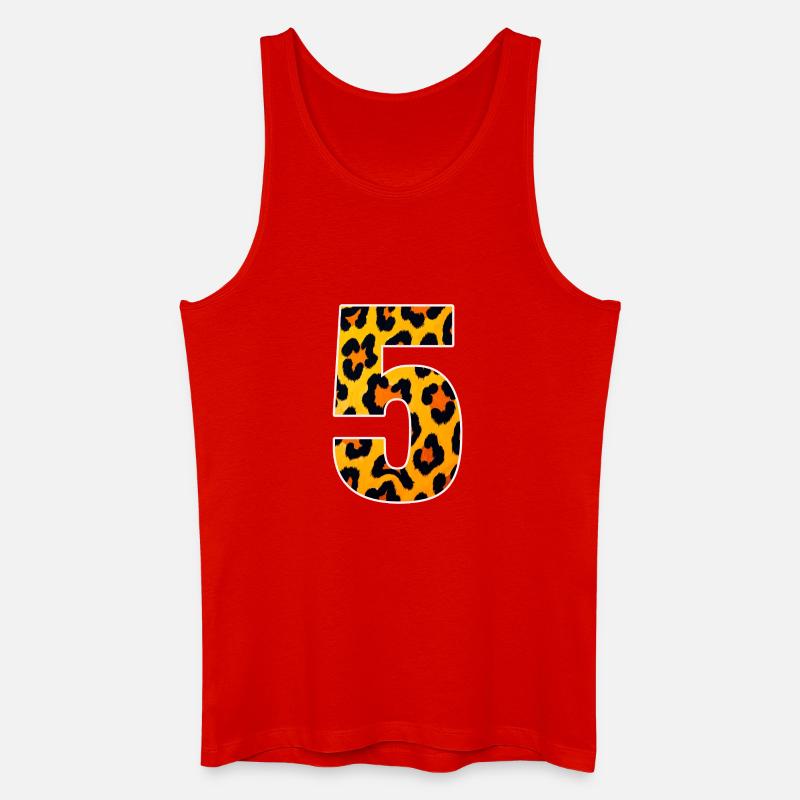 Leopard 5 Fur Pattern - Men’s Organic Tank Top - red