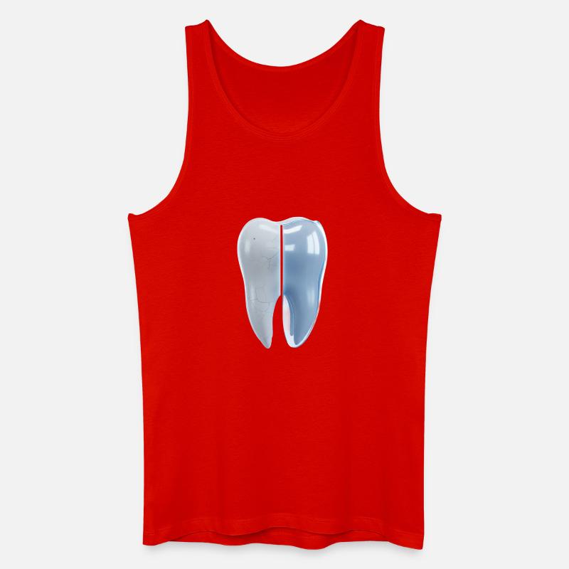 gesunder-kaputter-zahn-vorher-nachher-3d - Männer Bio Tank Top - Rot