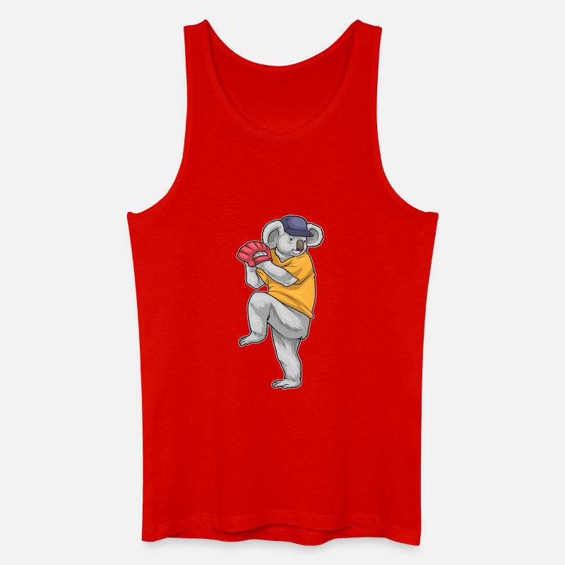 Koala Baseball Baseballhandschuh - Männer Bio Tank Top - Rot