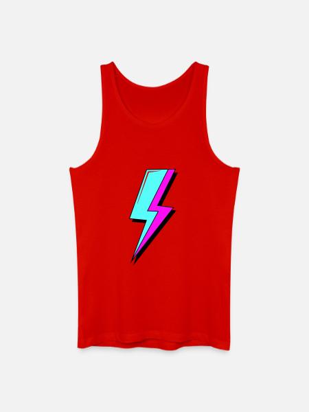 Psychedelic Neon Lightning - Men’s Organic Tank Top - red