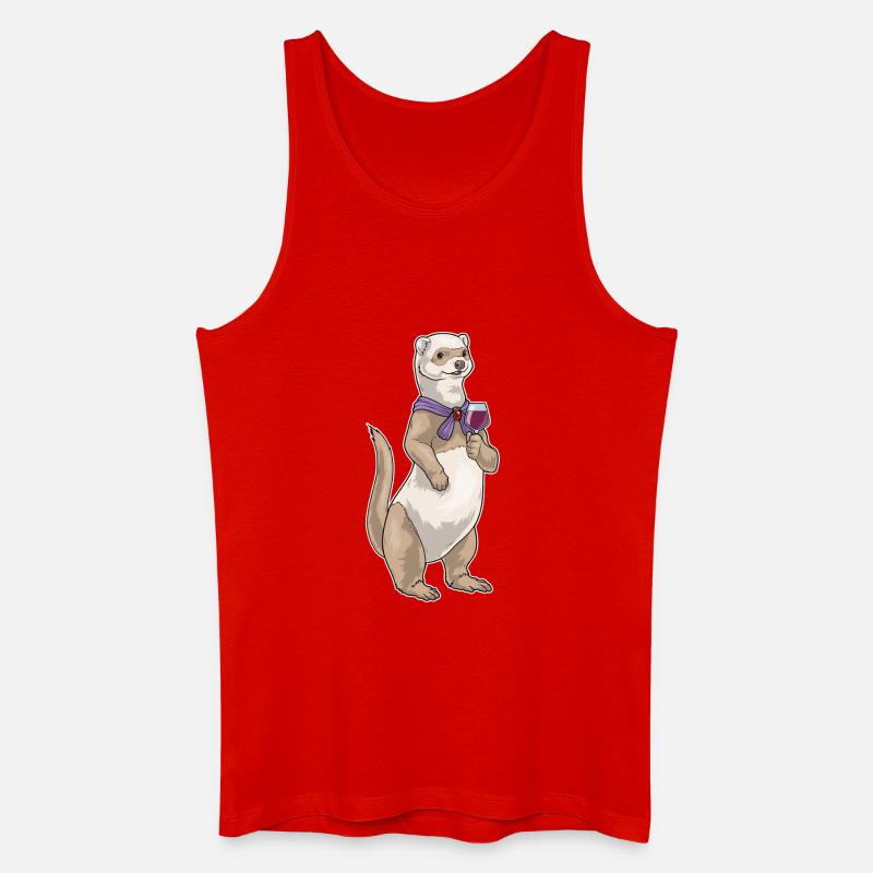 Frettchen Rotwein - Männer Bio Tank Top - Rot