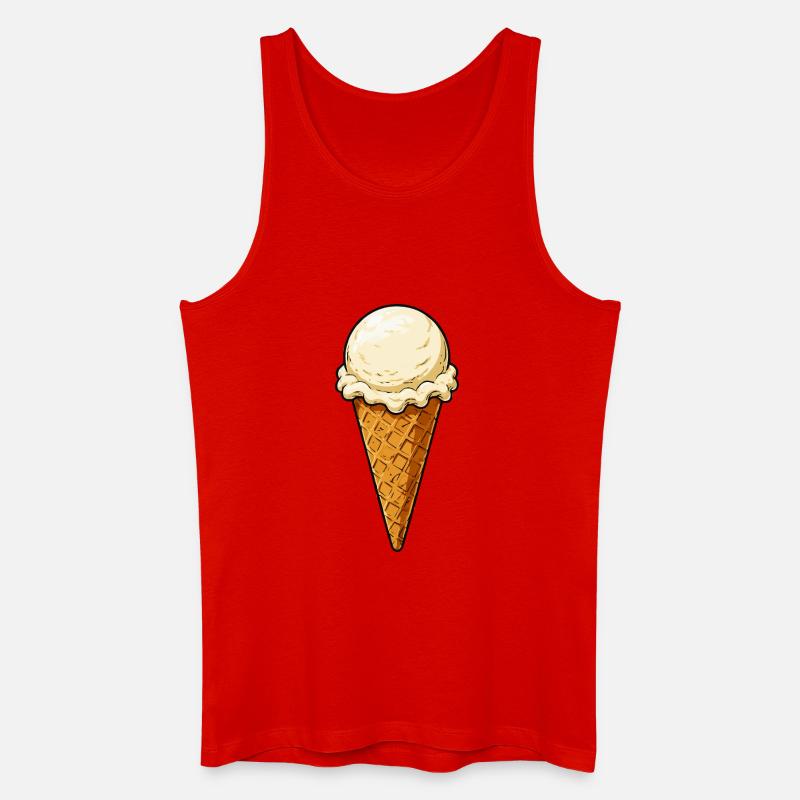 Vanille Eis Kugel - Männer Bio Tank Top - Rot