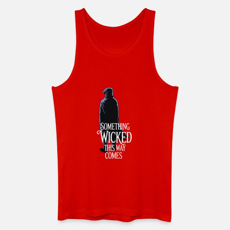 Dunkle Kapuzenfigur mit Zitat - Männer Bio Tank Top - Rot
