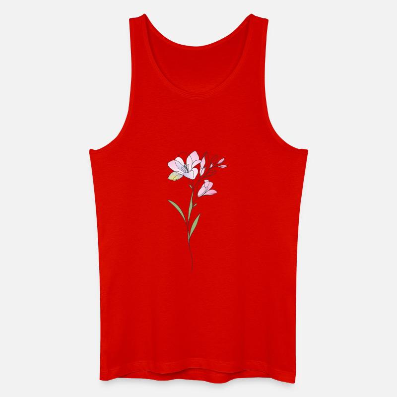 Freesien Blumen Illustration - Männer Bio Tank Top - Rot
