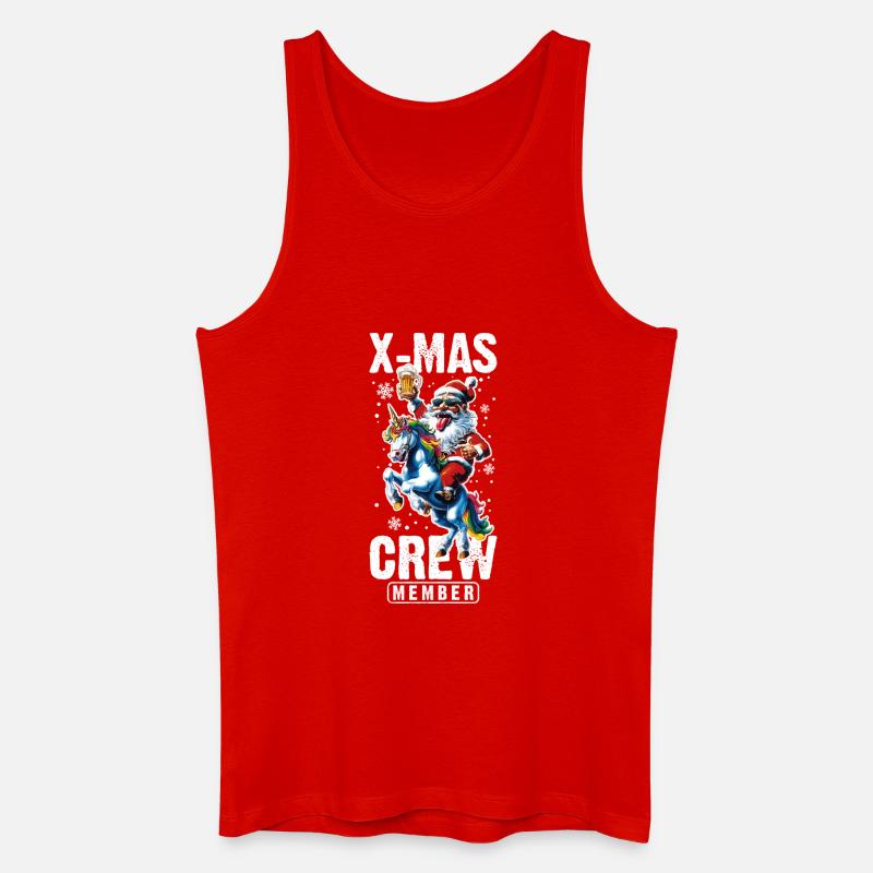 Weihnachts Crew Weihnachtsmann Einhorn - Männer Bio Tank Top - Rot