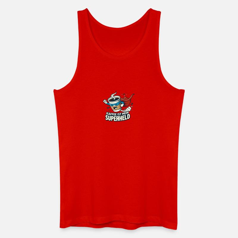 Kaffee Superheld Belebende Kraft - Männer Bio Tank Top - Rot